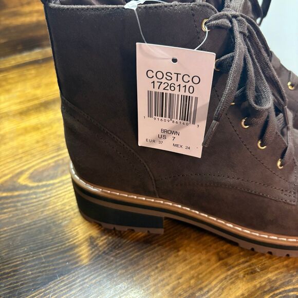 Kenzie Brown Lace Up Boots Size 7 - Picture 4 of 7